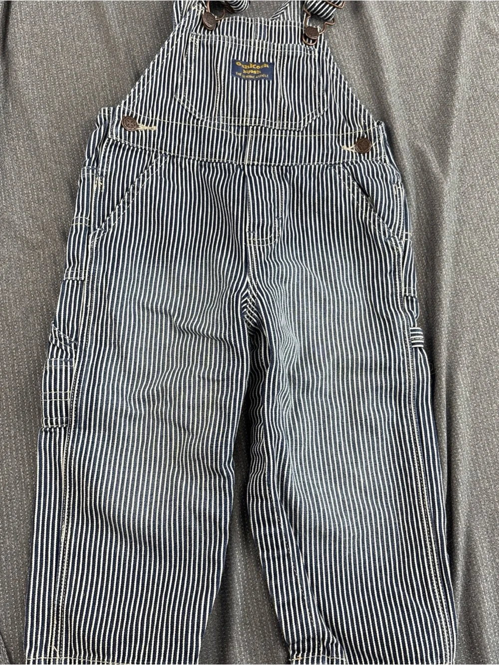 OshKosh B'gosh Navy and White Pinstripe Kids Overalls 24 months